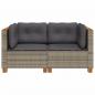 Preview: Garten-Ecksofas mit Kissen 2 Stk. Grau Poly Rattan