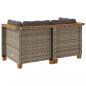 Preview: Garten-Ecksofas mit Kissen 2 Stk. Grau Poly Rattan