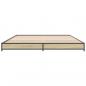 Preview: Bettgestell Sonoma-Eiche 120x190 cm Holzwerkstoff und Metall