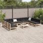 Preview: 10-tlg. Garten-Sofagarnitur mit Kissen Massivholz Kiefer