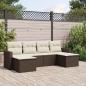 Preview: ARDEBO.de - 6-tlg. Garten-Sofagarnitur mit Kissen Braun Poly Rattan