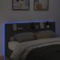 Preview: LED-Kopfteil mit Ablagen Schwarz 200x16,5x103,5 cm