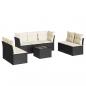 Preview: 8-tlg. Garten-Sofagarnitur mit Kissen Schwarz Poly Rattan