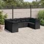 Preview: ARDEBO.de - 9-tlg. Garten-Sofagarnitur mit Kissen Schwarz Poly Rattan