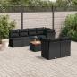 Preview: ARDEBO.de - 8-tlg. Garten-Sofagarnitur mit Kissen Schwarz Poly Rattan