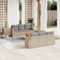 Preview: ARDEBO.de - 7-tlg. Garten-Sofagarnitur mit Kissen Beige Poly Rattan