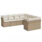 Preview: 8-tlg. Garten-Sofagarnitur mit Kissen Beige Poly Rattan