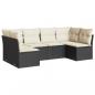 Preview: 6-tlg. Garten-Sofagarnitur mit Kissen Schwarz Poly Rattan