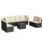 Preview: 9-tlg. Garten-Sofagarnitur mit Kissen Schwarz Poly Rattan