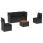 Preview: 6-tlg. Garten-Sofagarnitur mit Kissen Schwarz Poly Rattan