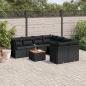 Preview: ARDEBO.de - 9-tlg. Garten-Sofagarnitur mit Kissen Schwarz Poly Rattan