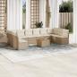 Preview: ARDEBO.de - 11-tlg. Garten-Sofagarnitur mit Kissen Beige Poly Rattan