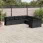 Preview: ARDEBO.de - 10-tlg. Garten-Sofagarnitur mit Kissen Schwarz Poly Rattan