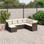 Preview: ARDEBO.de - 7-tlg. Garten-Sofagarnitur mit Kissen Braun Poly Rattan