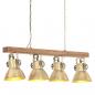 Preview: ARDEBO.de - Deckenlampe Industriestil Messing E27 Mangoholz