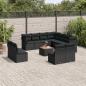 Preview: ARDEBO.de - 12-tlg. Garten-Sofagarnitur mit Kissen Schwarz Poly Rattan