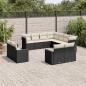 Preview: ARDEBO.de - 11-tlg. Garten-Sofagarnitur mit Kissen Schwarz Poly Rattan