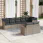 Preview: ARDEBO.de - 8-tlg. Garten-Sofagarnitur mit Kissen Grau Poly Rattan