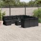 Preview: ARDEBO.de - 13-tlg. Garten-Sofagarnitur mit Kissen Schwarz Poly Rattan