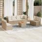 Preview: ARDEBO.de - 9-tlg. Garten-Sofagarnitur mit Kissen Beige Poly Rattan