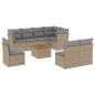 Preview: 9-tlg. Garten-Sofagarnitur mit Kissen Beige Poly Rattan