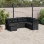 Preview: ARDEBO.de - 7-tlg. Garten-Sofagarnitur mit Kissen Schwarz Poly Rattan