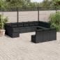 Preview: ARDEBO.de - 13-tlg. Garten-Sofagarnitur mit Kissen Schwarz Poly Rattan