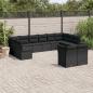 Preview: ARDEBO.de - 12-tlg. Garten-Sofagarnitur mit Kissen Schwarz Poly Rattan