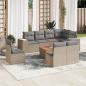 Preview: ARDEBO.de - 9-tlg. Garten-Sofagarnitur mit Kissen Beige Poly Rattan