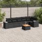 Preview: ARDEBO.de - 7-tlg. Garten-Sofagarnitur mit Kissen Schwarz Poly Rattan