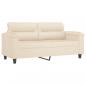 Preview: 2-Sitzer-Sofa Beige 140 cm Mikrofasergewebe