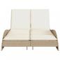 Preview: Sonnenliege mit Auflagen Beige 114x205x73 cm Poly Rattan