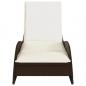 Preview: Sonnenliege mit Auflage Braun 60x205x73 cm Poly Rattan