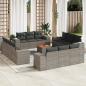 Preview: ARDEBO.de - 13-tlg. Garten-Sofagarnitur mit Kissen Grau Poly Rattan