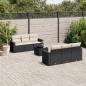 Preview: ARDEBO.de - 7-tlg. Garten-Sofagarnitur mit Kissen Schwarz Poly Rattan