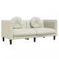 Preview: Sofa mit Kissen 2-Sitzer Creme Samt