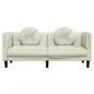 Preview: Sofa mit Kissen 2-Sitzer Creme Samt