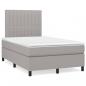 Preview: ARDEBO.de - Boxspringbett mit Matratze & LED Hellgrau 120x190 cm Stoff