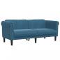 Preview: Sofa 2-Sitzer Blau Samt