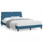 Preview: ARDEBO.de - Bett mit Matratze Blau 140x190 cm Samt