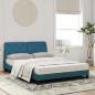 Preview: Bett mit Matratze Blau 140x190 cm Samt