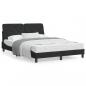 Preview: ARDEBO.de - Bett mit Matratze Schwarz 140x190 cm Samt