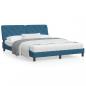 Preview: ARDEBO.de - Bett mit Matratze Blau 160x200 cm Samt