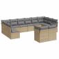 Preview: 12-tlg. Garten-Sofagarnitur mit Kissen Beige Poly Rattan