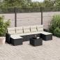 Preview: ARDEBO.de - 8-tlg. Garten-Sofagarnitur mit Kissen Schwarz Poly Rattan