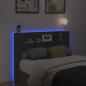 Preview: LED-Kopfteil mit Ablagen Schwarz 140x16,5x103,5 cm