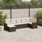 Preview: ARDEBO.de - 7-tlg. Garten-Sofagarnitur mit Kissen Braun Poly Rattan