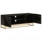 Preview: TV-Schrank Schwarz 110x30x40 cm Massivholz Mango und Eisen