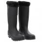 Preview: ARDEBO.de - Gummistiefel mit Herausnehmbarem Innenfutter Schwarz Gr. 45 PVC