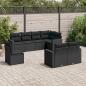 Preview: ARDEBO.de - 8-tlg. Garten-Sofagarnitur mit Kissen Schwarz Poly Rattan